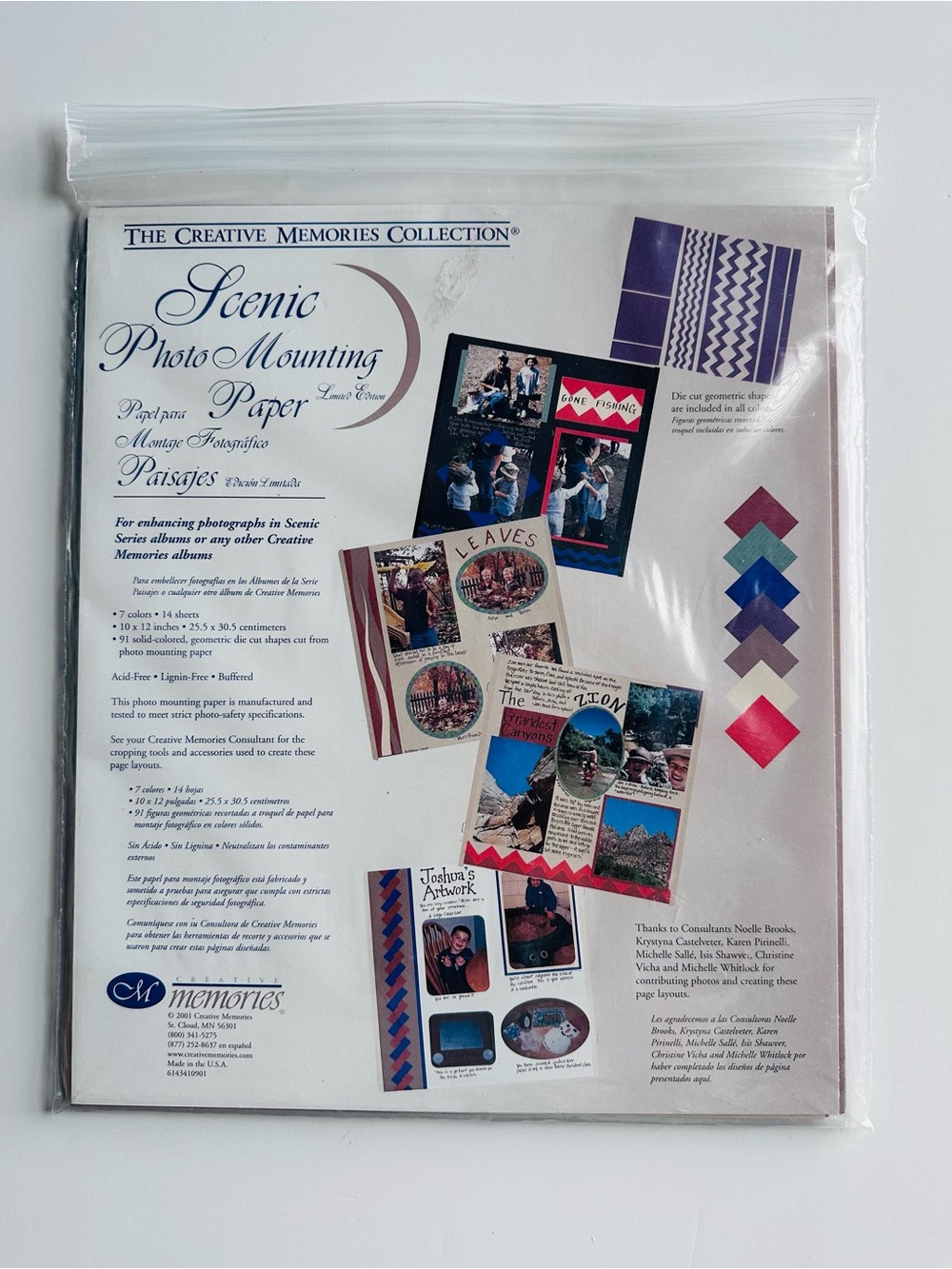 2001 RETIRED Creative Memories Scenic Photo Mounting Paper